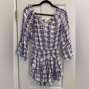 Surf Gypsy Bohemian Flutter Sleeve Mico Mini Dress - Size M